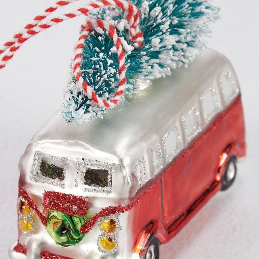 Glass Vintage Bus Ornament - Primitives by Kathy - Holiday - $18