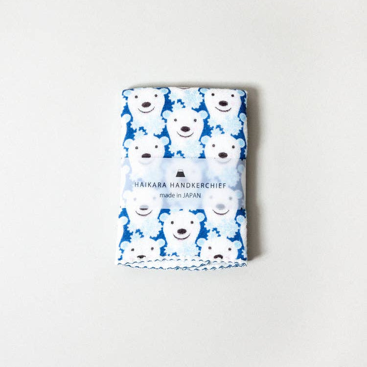 Haikara Little Handkerchief Polar Bear - Blue - Morihata International Ltd. Co. - Wearables - $12