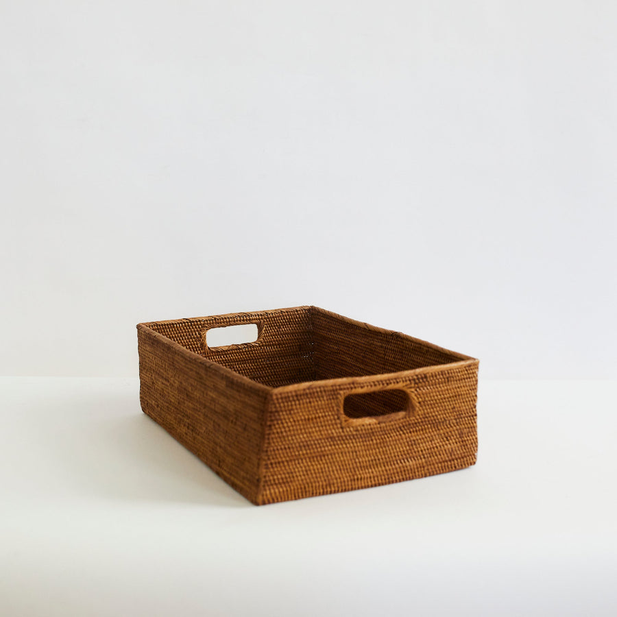 Hand Woven Rectangle Rattan Basket - The Artisan and Company - Baskets - $145