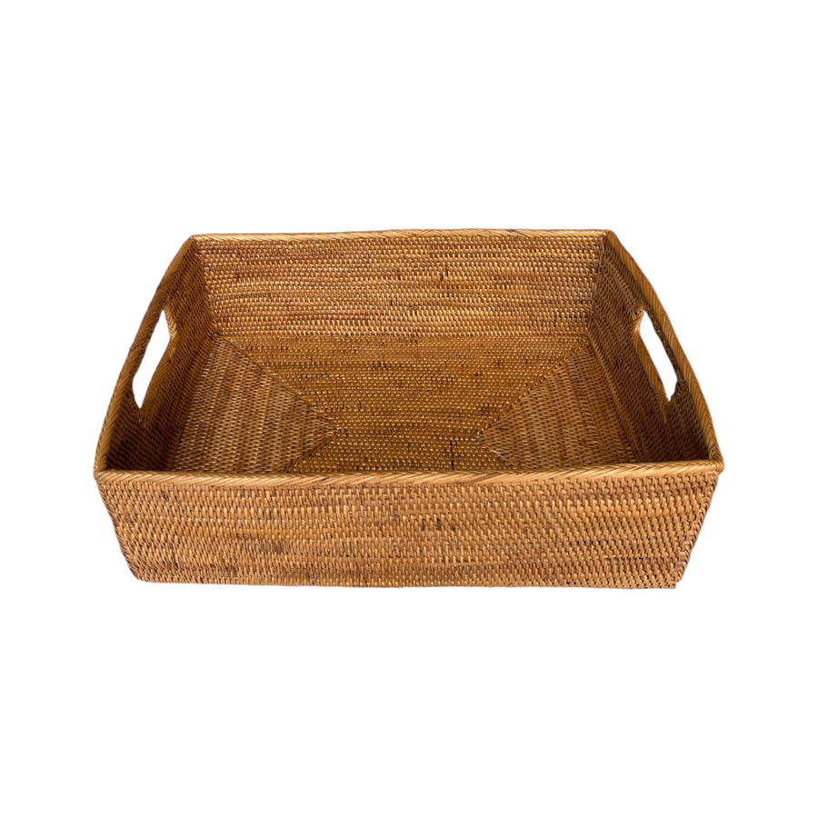 Hand Woven Rectangle Rattan Basket - The Artisan and Company - Baskets - $145