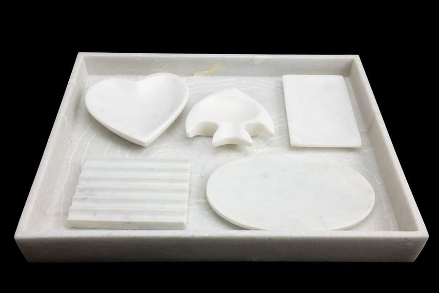 Heart Soap Dish - White Marble - Natural Habitat - Bath - $36