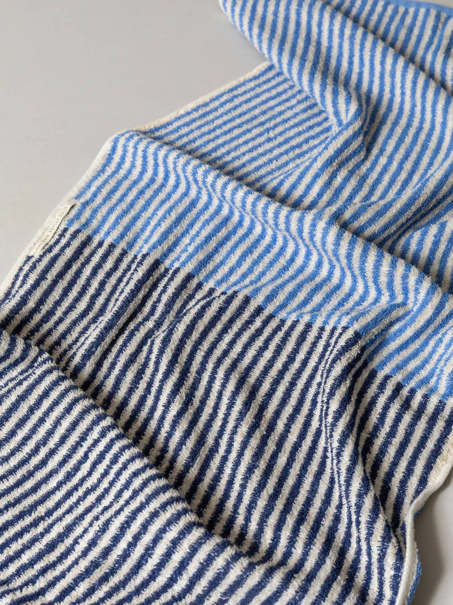 Hemp Stripe Towel - Blue - Morihata International Ltd. Co. - Bath - $48