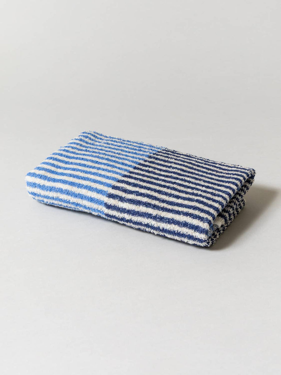 Hemp Stripe Towel - Blue - Morihata International Ltd. Co. - Bath - $48