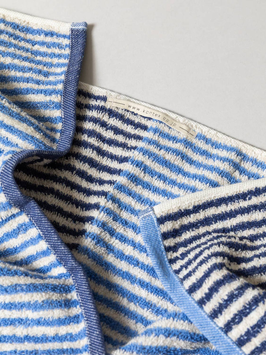 Hemp Stripe Towel - Blue - Morihata International Ltd. Co. - Bath - $48