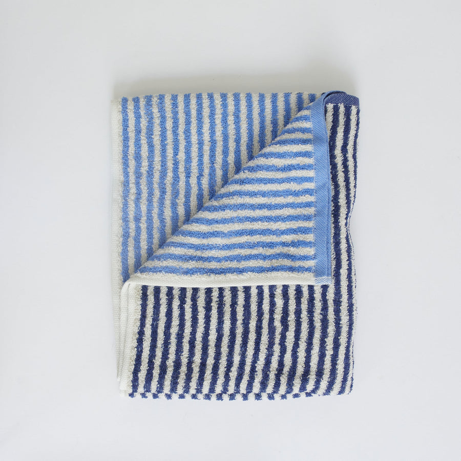 Hemp Stripe Towel - Blue - Morihata International Ltd. Co. - Bath - $48