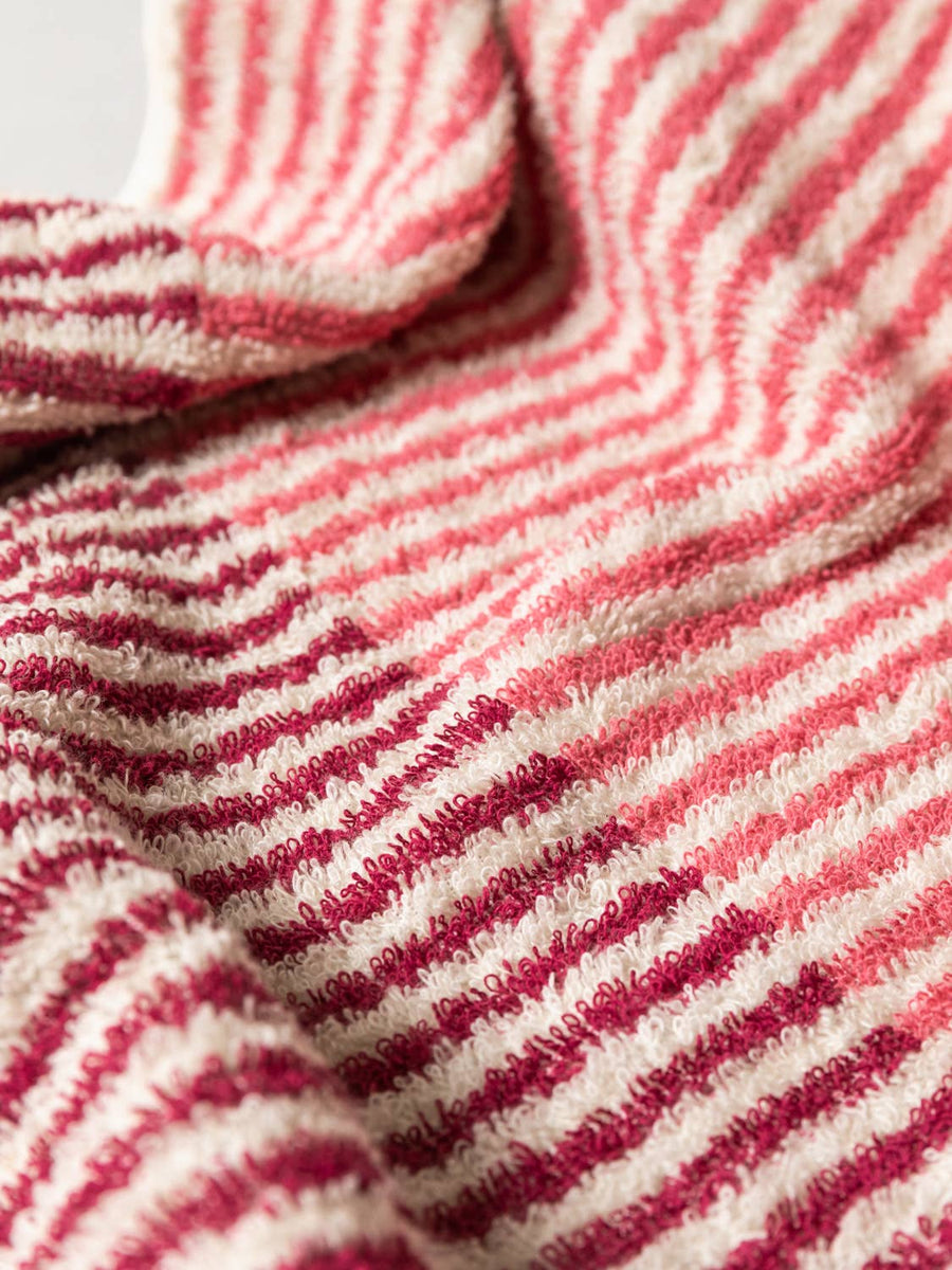 Hemp Stripe Towel - Pink - Morihata International Ltd. Co. - Bath - $48