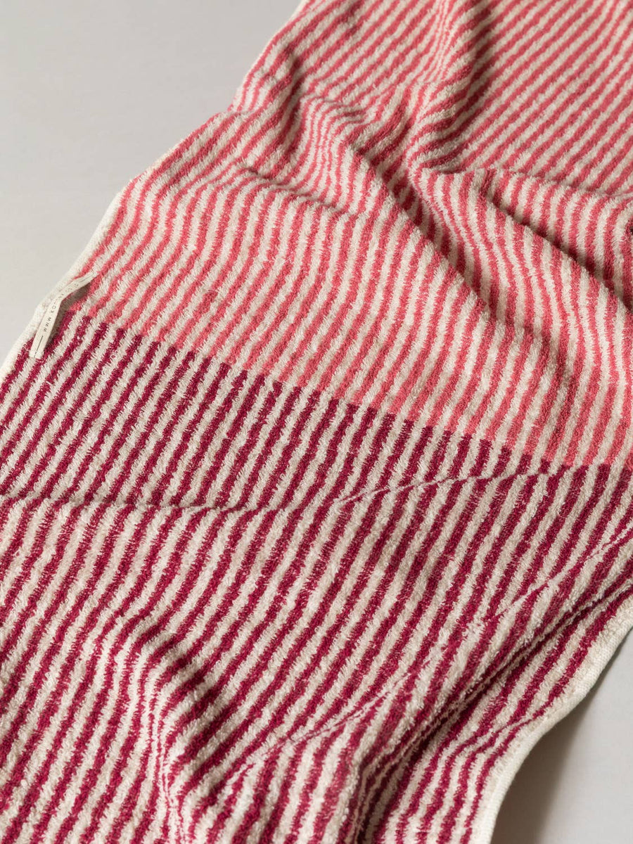Hemp Stripe Towel - Pink - Morihata International Ltd. Co. - Bath - $48