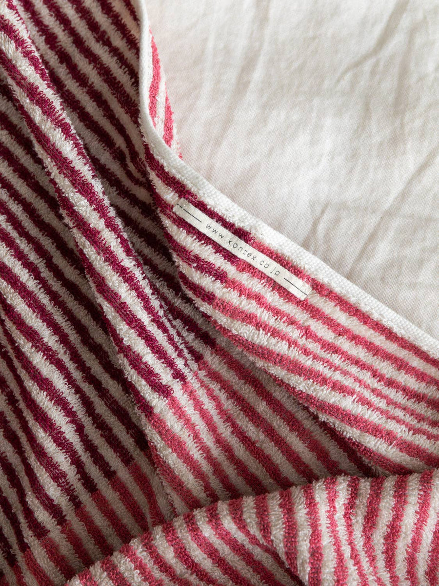 Hemp Stripe Towel - Pink - Morihata International Ltd. Co. - Bath - $48