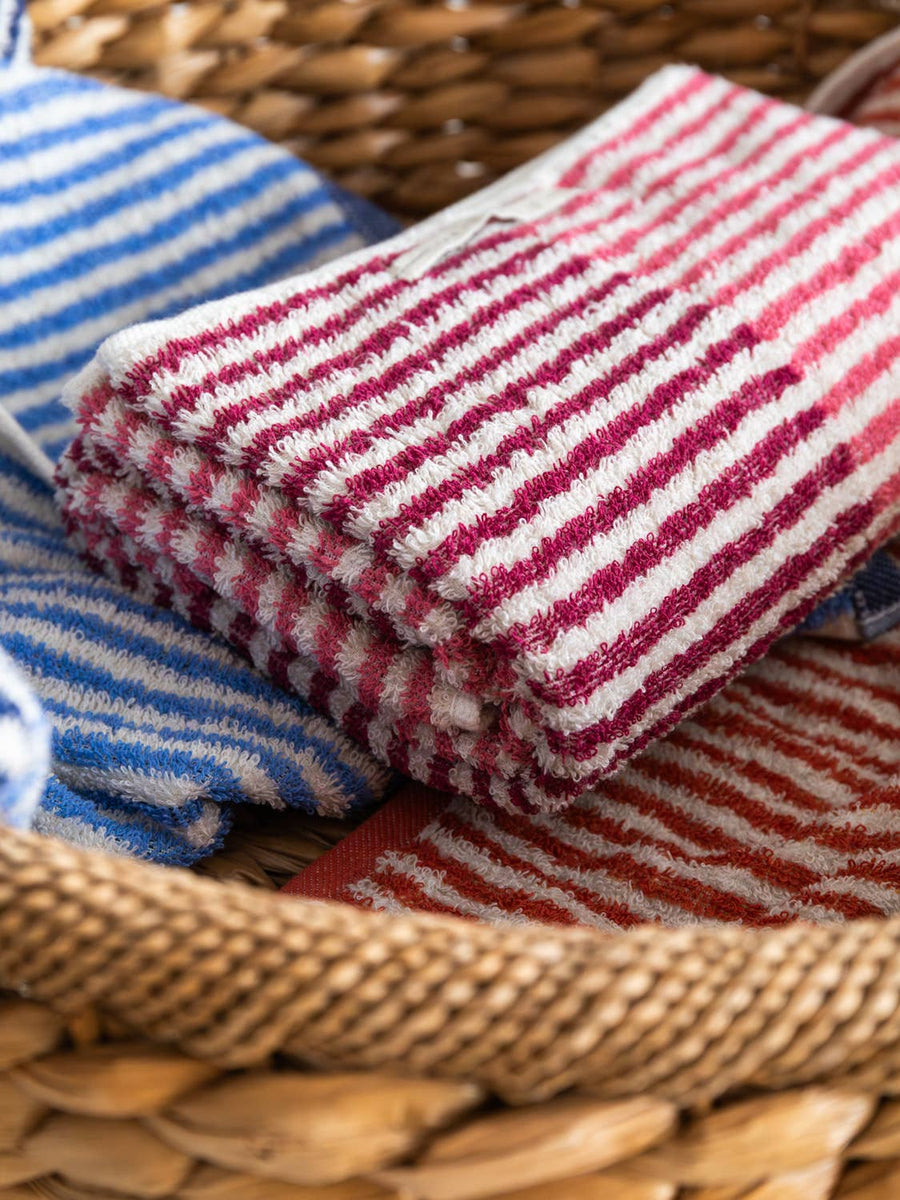Hemp Stripe Towel - Pink - Morihata International Ltd. Co. - Bath - $48