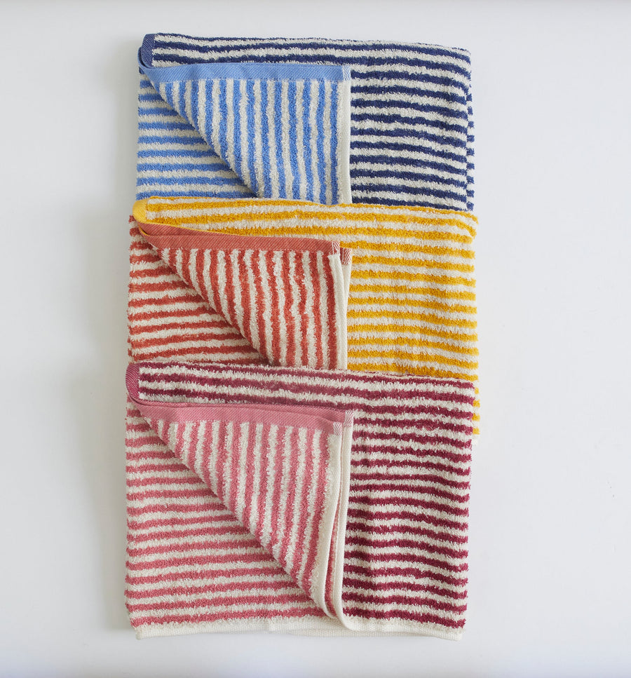 Hemp Stripe Towel - Pink - Morihata International Ltd. Co. - Bath - $48