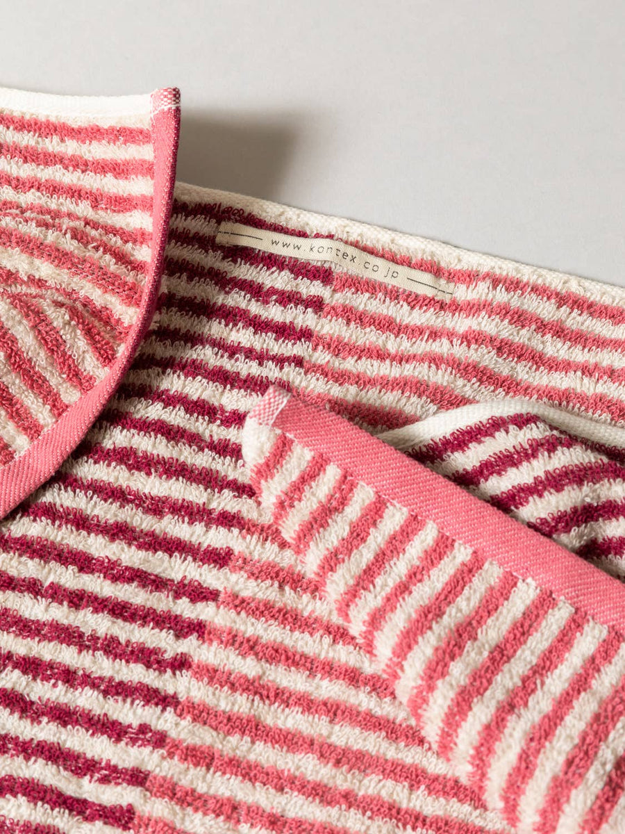 Hemp Stripe Towel - Pink - Morihata International Ltd. Co. - Bath - $48
