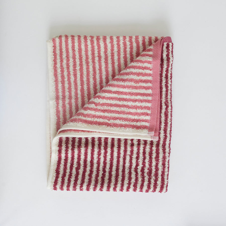 Hemp Stripe Towel - Pink - Morihata International Ltd. Co. - Bath - $48