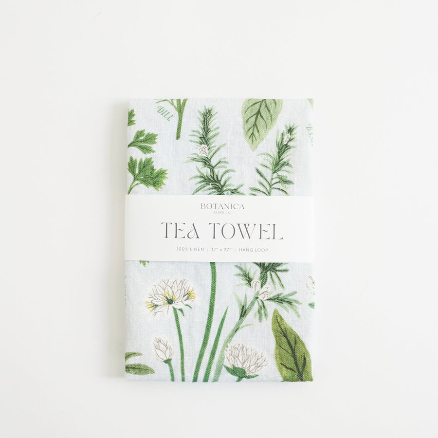 HERB GARDEN | 100% LINEN TEA TOWEL - Botanica Paper Co. - Table - $28