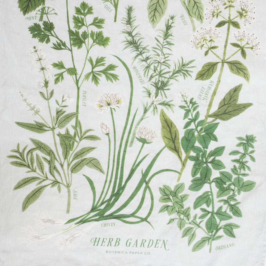 HERB GARDEN | 100% LINEN TEA TOWEL - Botanica Paper Co. - Table - $28