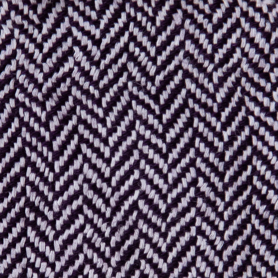 Herringbone Spiga Throw No. 1 - 50x80’ / Aubergine Cut Fringe Ian Saude $845