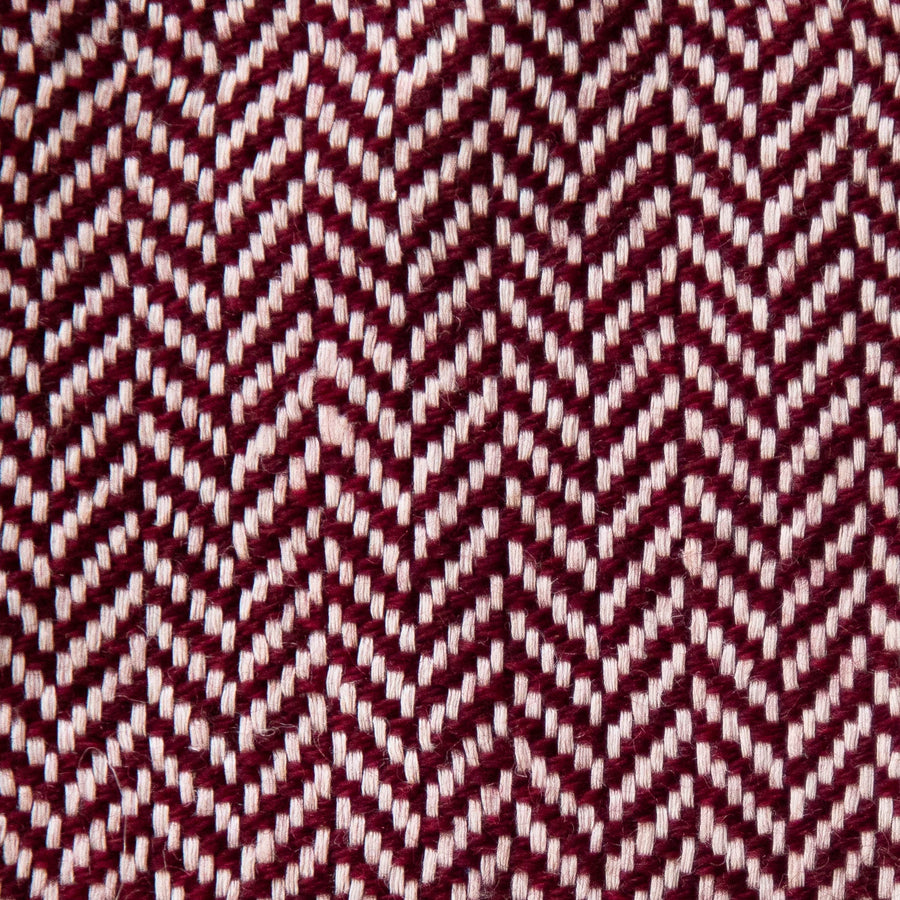 Herringbone Spiga Throw No. 1 - 50x80’ / Burgundy Cut Fringe Ian Saude $845