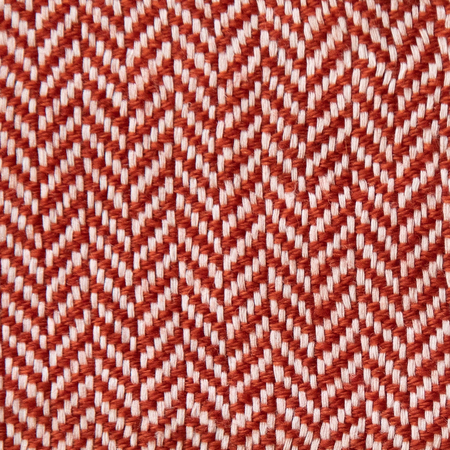 Herringbone Spiga Throw No. 1 - 50x80’ / Burnt Orange Cut Fringe Ian Saude $845