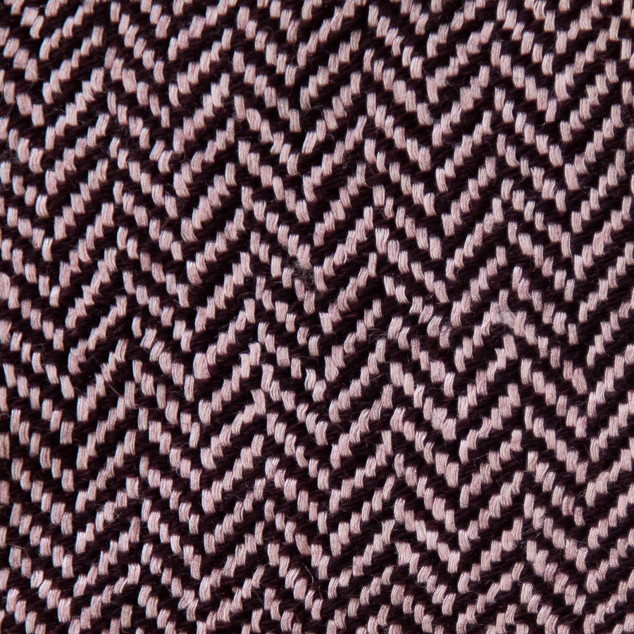 Herringbone Spiga Throw No. 1 - 50x80’’ / Claret / Cut Fringe - Ian Saude - $845