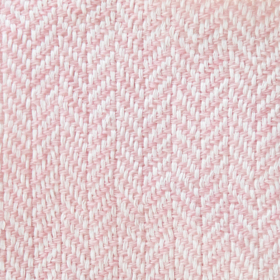 Herringbone Spiga Throw No. 1 - 50x80’ / Crystal Pink Cut Fringe Ian Saude $845