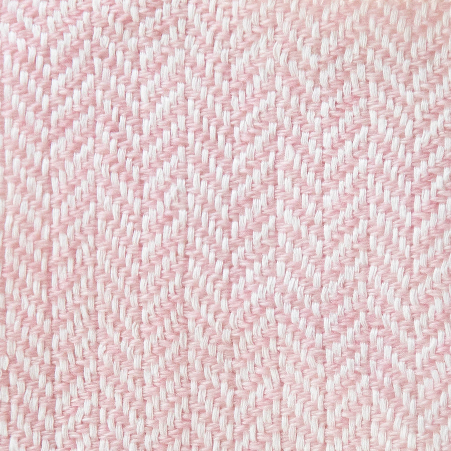 Herringbone Spiga Throw No. 1 - 50x80’’ / Crystal Pink / Cut Fringe - Ian Saude - $845