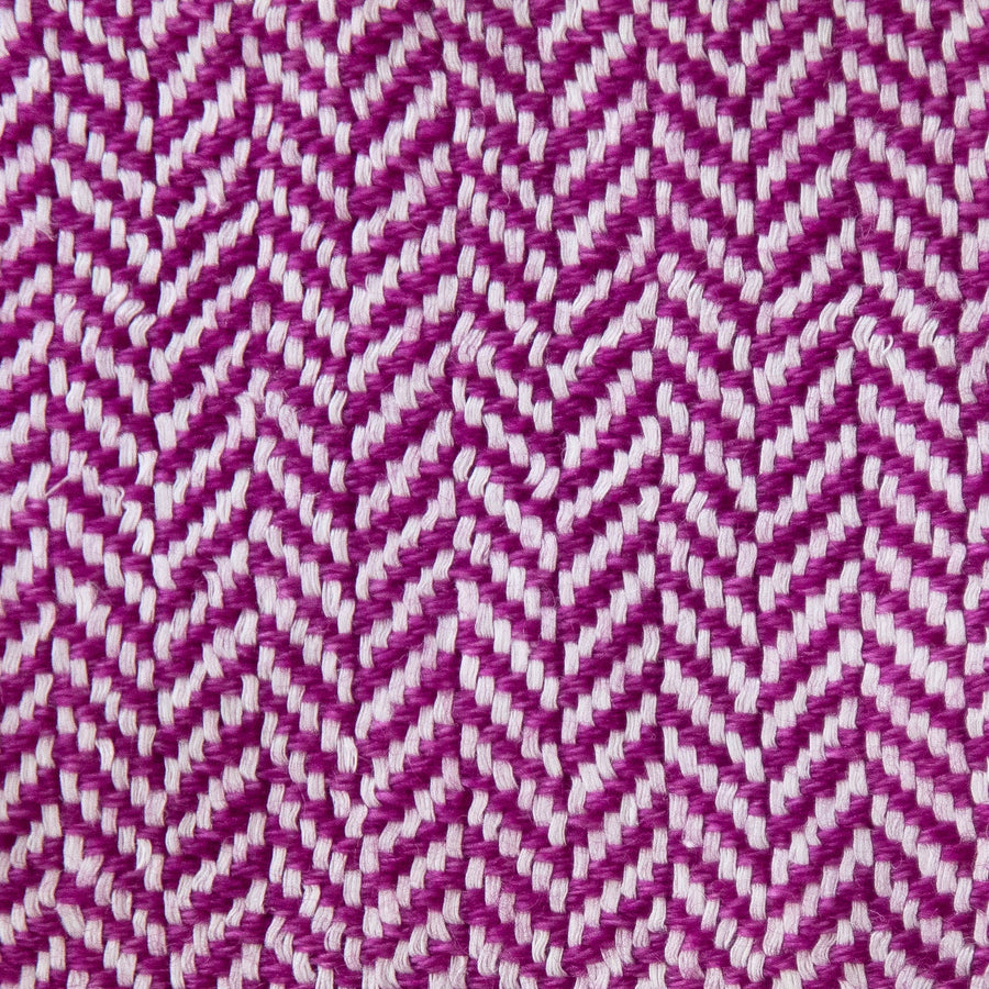 Herringbone Spiga Throw No. 1 - 50x80’’ / Fuschia / Cut Fringe - Ian Saude - $845