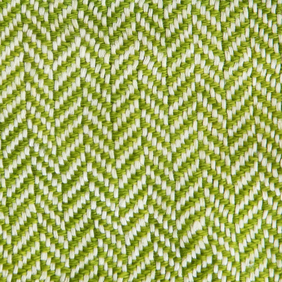 Herringbone Spiga Throw No. 1 - 50x80’’ / Kiwi / Cut Fringe - Ian Saude - $845