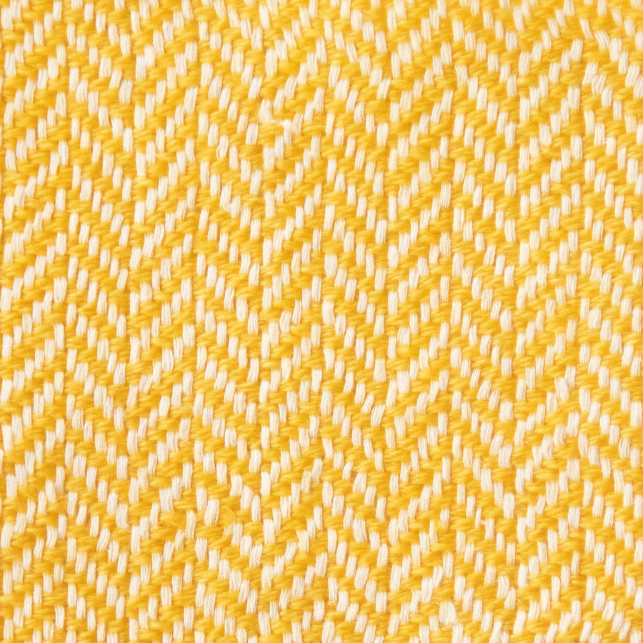 Herringbone Spiga Throw No. 1 - 50x80’’ / Lemon / Cut Fringe - Ian Saude - $845