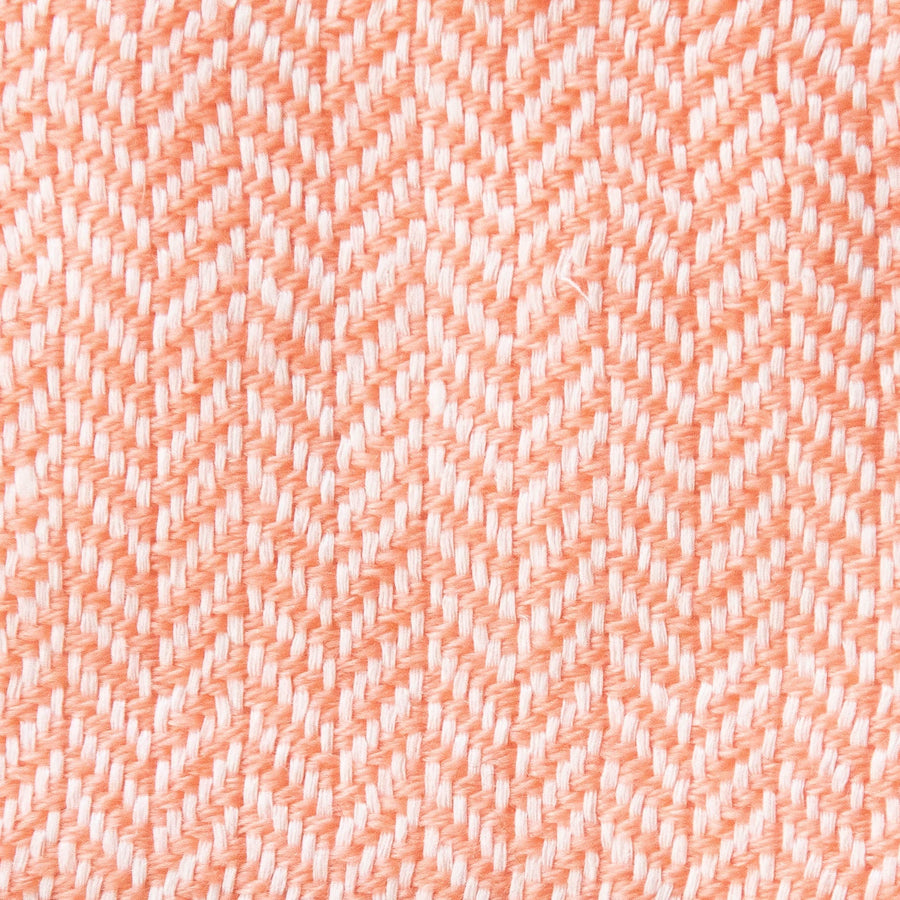 Herringbone Spiga Throw No. 1 - 50x80’’ / Light Coral / Cut Fringe - Ian Saude - $845