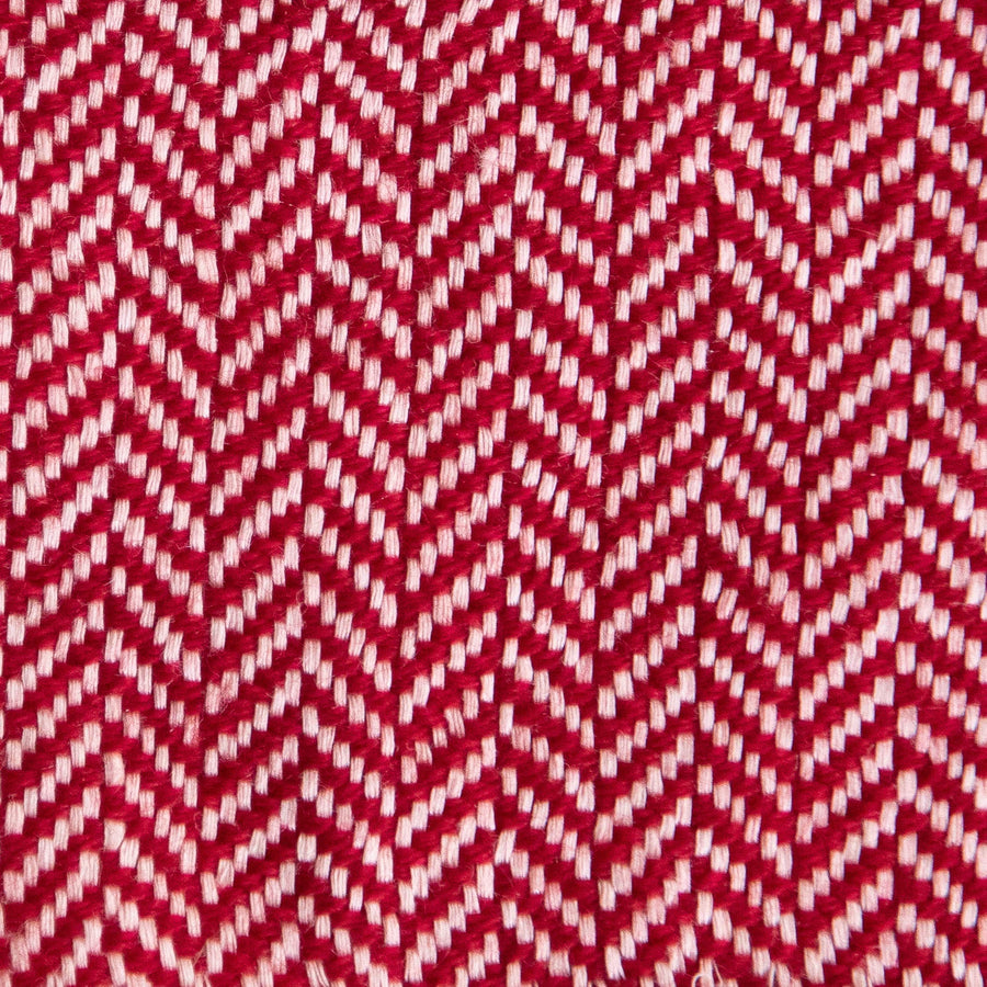 Herringbone Spiga Throw No. 1 - 50x80’ / Lipstick Cut Fringe Ian Saude $845