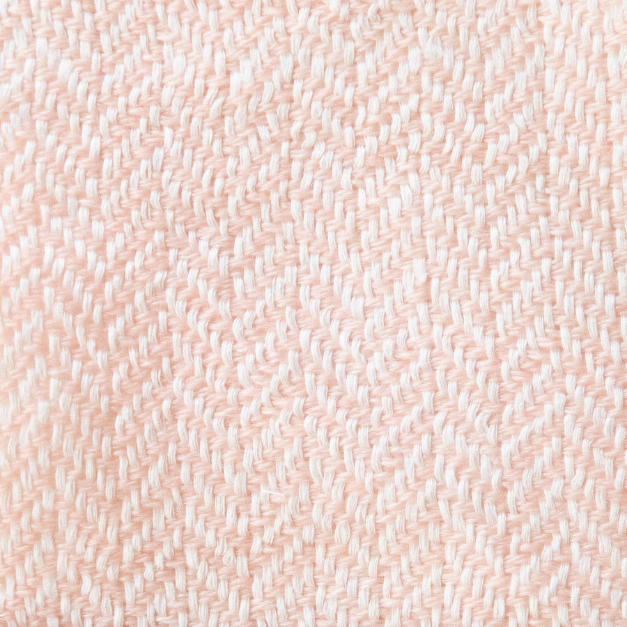 Herringbone Spiga Throw No. 1 - 50x80’ / Nursery Pink Cut Fringe Ian Saude $845