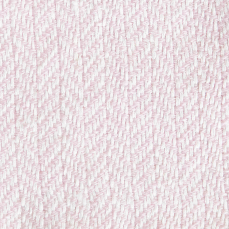 Herringbone Spiga Throw No. 1 - 50x80’’ / Pale Blossom / Cut Fringe - Ian Saude - $845