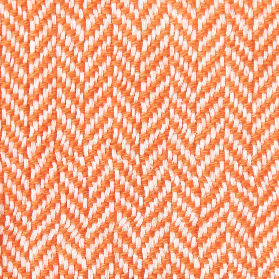 Herringbone Spiga Throw No. 1 - 50x80’’ / Persimmon / Cut Fringe - Ian Saude - $845