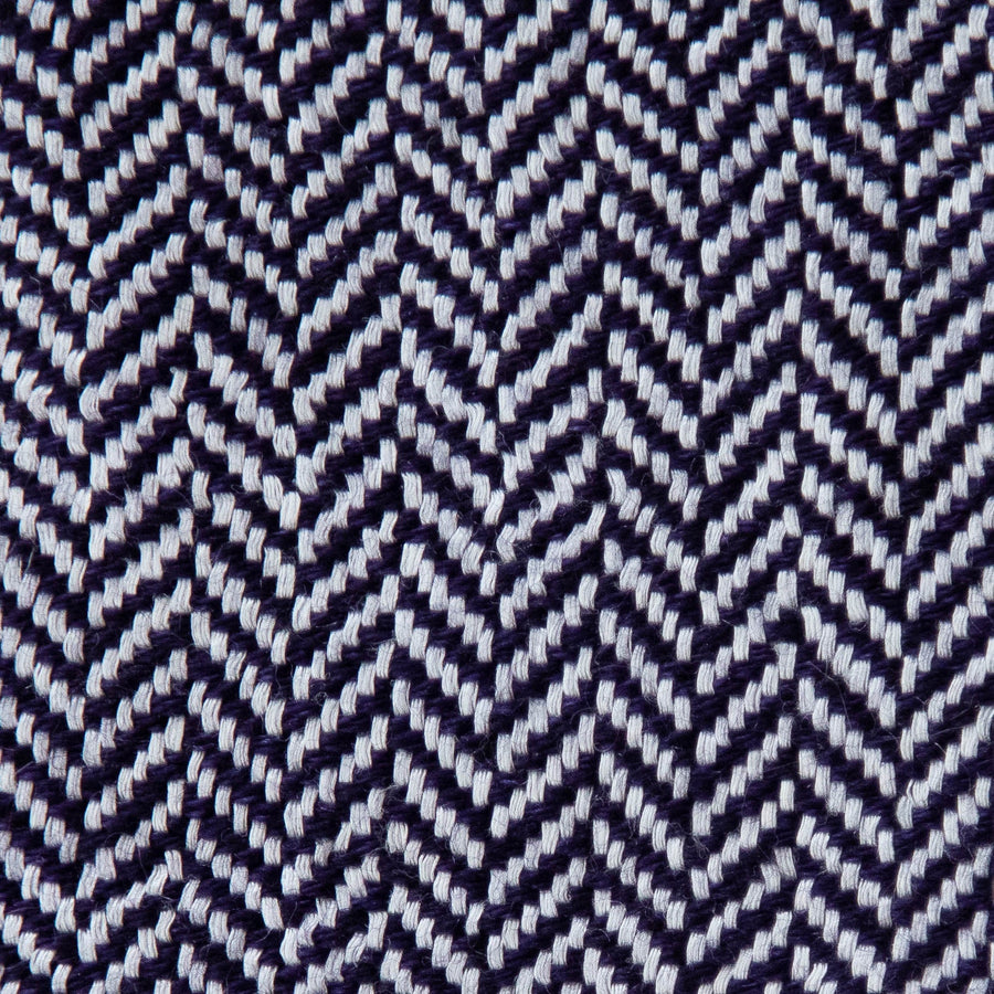 Herringbone Spiga Throw No. 1 - 50x80’’ / Royal / Cut Fringe - Ian Saude - $845