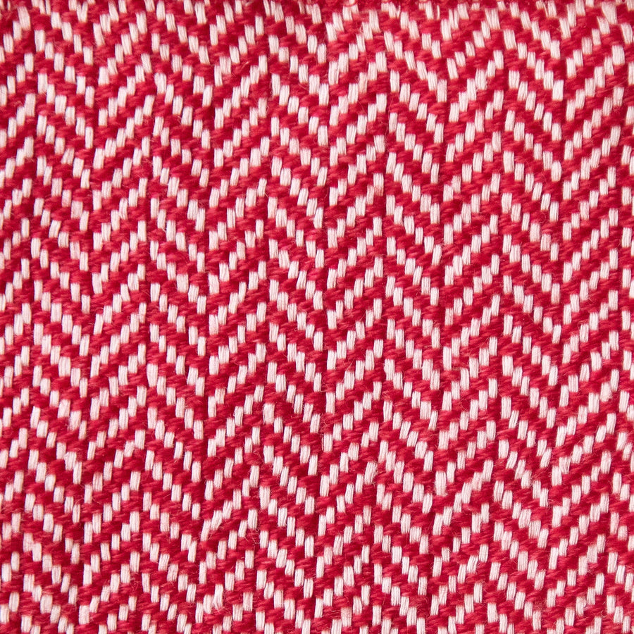 Herringbone Spiga Throw No. 1 - 50x80’’ / Tomato / Cut Fringe - Ian Saude - $845