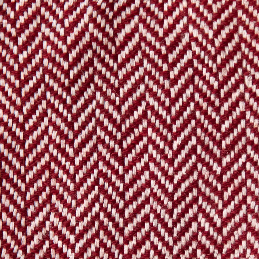 Herringbone Spiga Throw No. 1 - 50x80’’ / Venetian Red / Cut Fringe - Ian Saude - $845