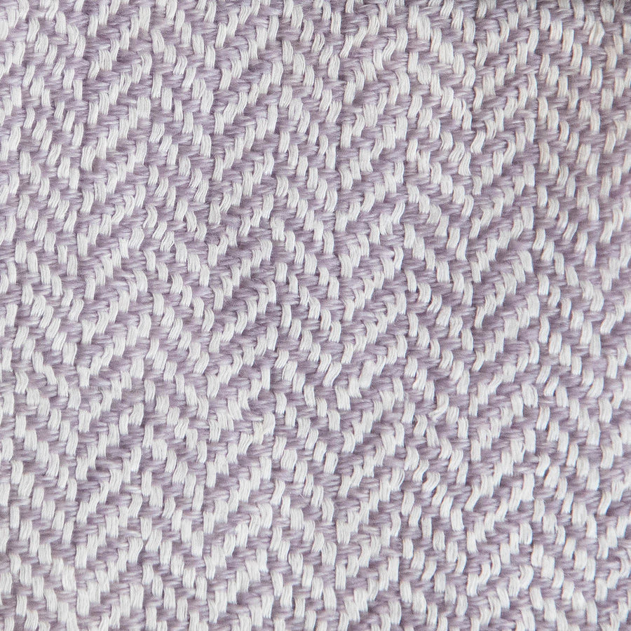 Herringbone Spiga Throw No. 1 - 50x80’’ / Winter Lilac / Cut Fringe - Ian Saude - $845