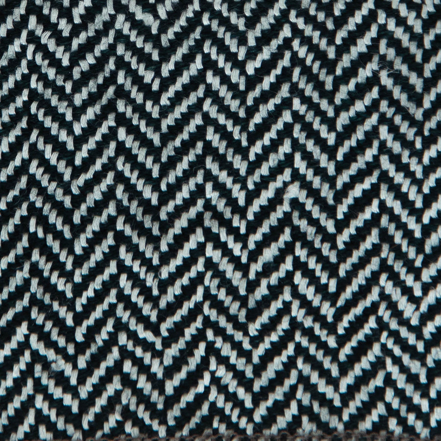 Herringbone Spiga Throw No. 2 - 50x80’ / Anthracite Plain Hem Ian Saude $845