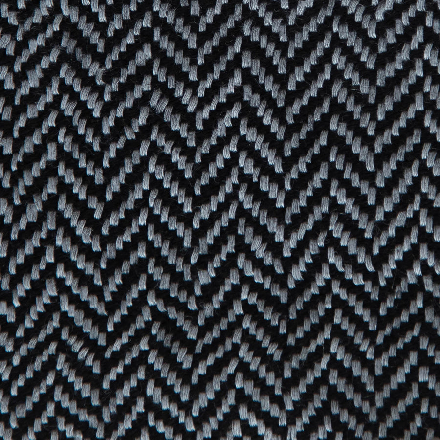 Herringbone Spiga Throw No. 2 - 50x80’ / Black Plain Hem Ian Saude $845