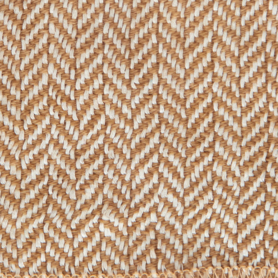 Herringbone Spiga Throw No. 2 - 50x80’ / Camel Plain Hem Ian Saude $845