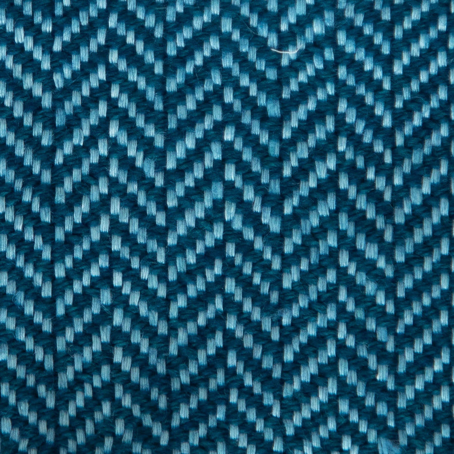 Herringbone Spiga Throw No. 2 - 50x80’ / Dark Teal Plain Hem Ian Saude $845