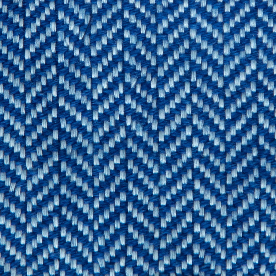 Herringbone Spiga Throw No. 2 - 50x80’ / Delft Blue Plain Hem Ian Saude $845
