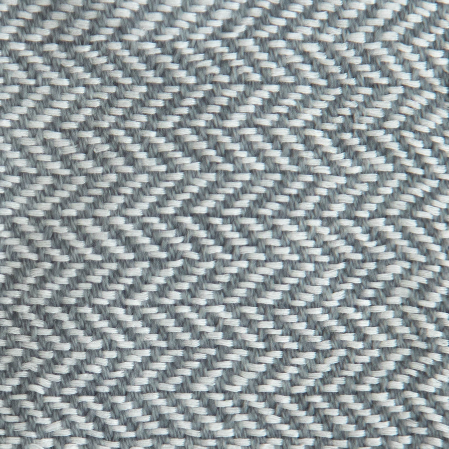 Herringbone Spiga Throw No. 2 - 50x80’ / Dusty Blue Plain Hem Ian Saude $845