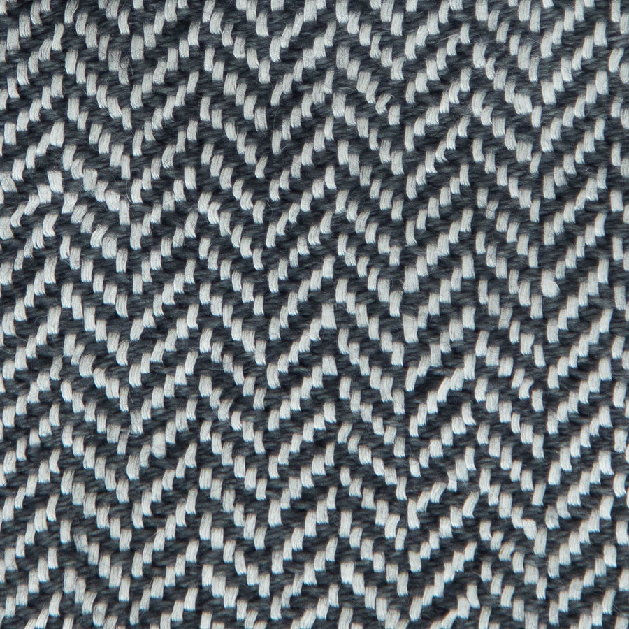 Herringbone Spiga Throw No. 2 - 50x80’ / Granite Plain Hem Ian Saude $845