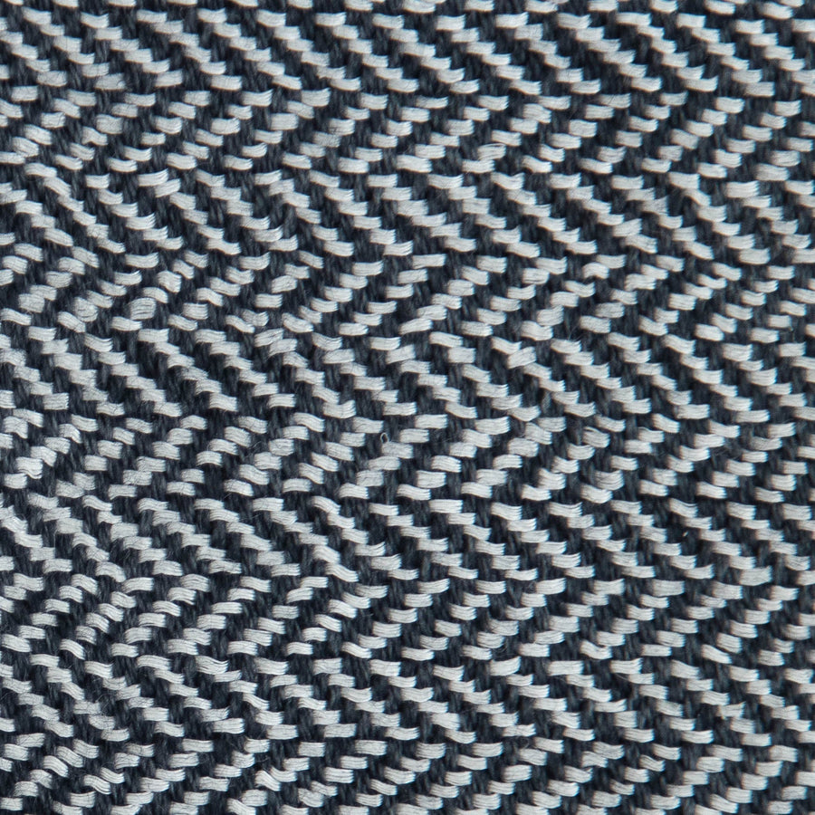 Herringbone Spiga Throw No. 2 - 50x80’ / Graphite Plain Hem Ian Saude $845