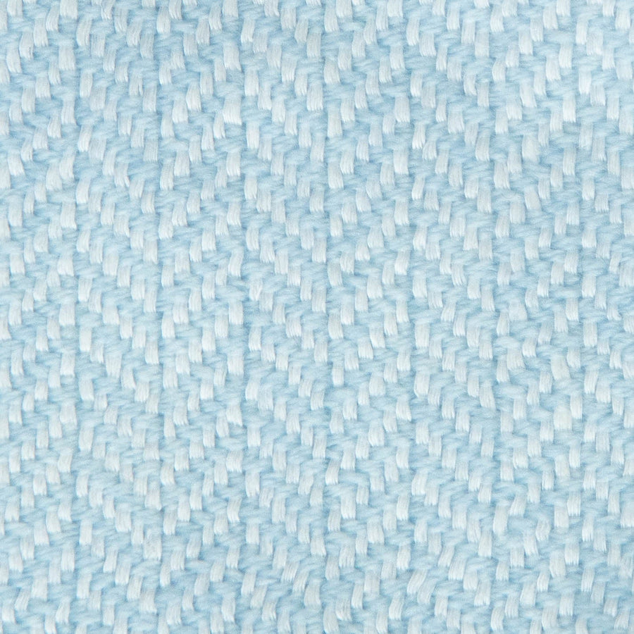 Herringbone Spiga Throw No. 2 - 50x80’ / Ice Blue Plain Hem Ian Saude $845