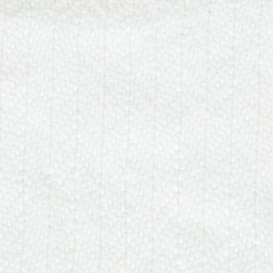 Herringbone Spiga Throw No. 2 - 50x80’ / Ice White Plain Hem Ian Saude $845