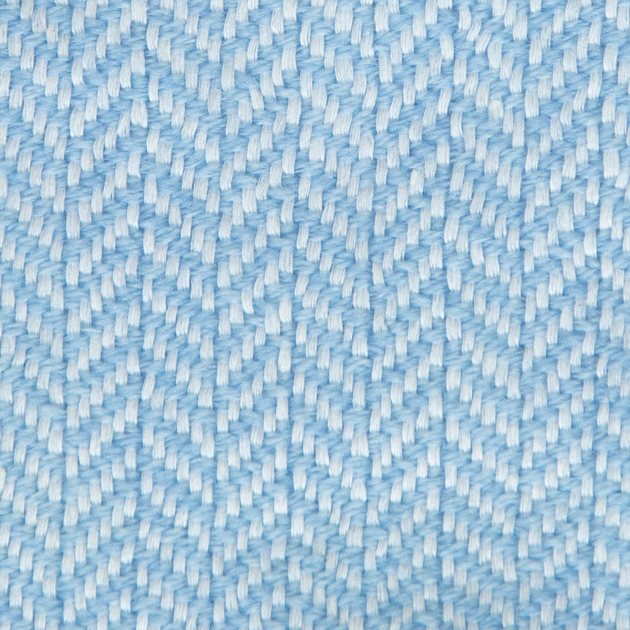 Herringbone Spiga Throw No. 2 - 50x80’ / Sky Blue Plain Hem Ian Saude $845