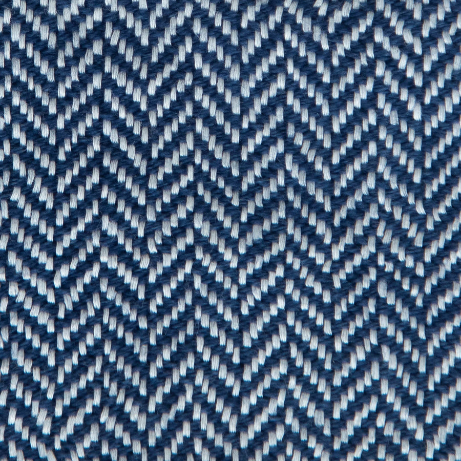 Herringbone Spiga Throw No. 2 - 50x80’ / Storm Blue Plain Hem Ian Saude $845