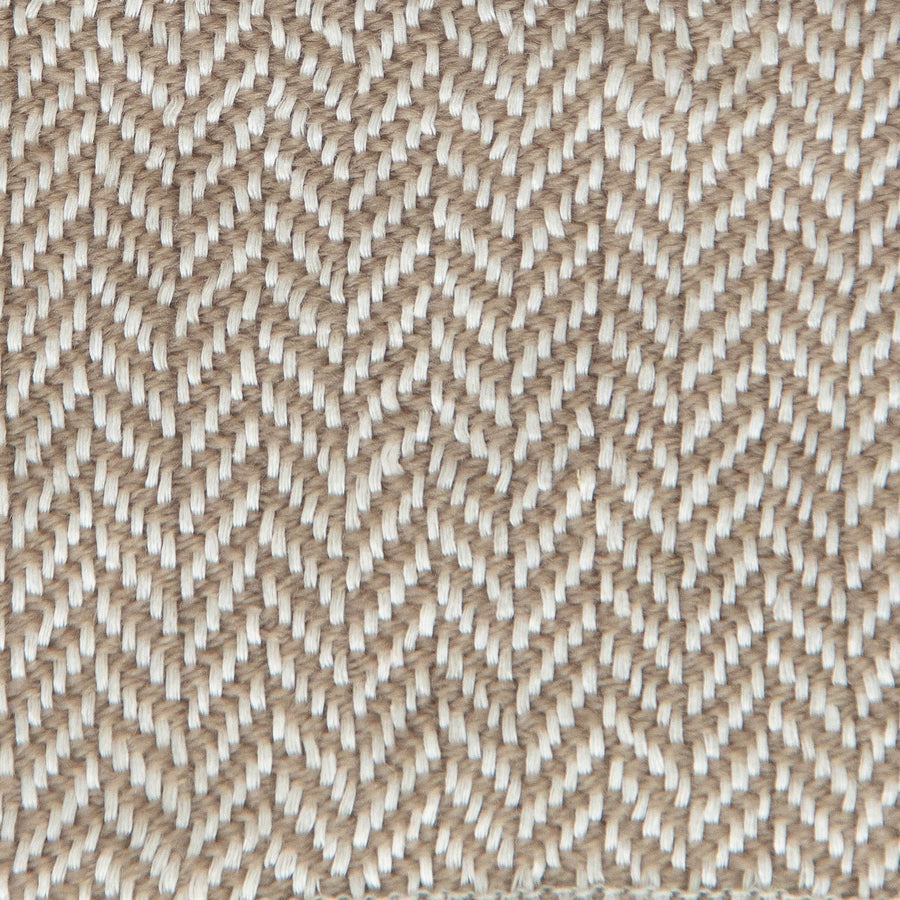 Herringbone Spiga Throw No. 2 - 50x80’ / Taupe Plain Hem Ian Saude $845