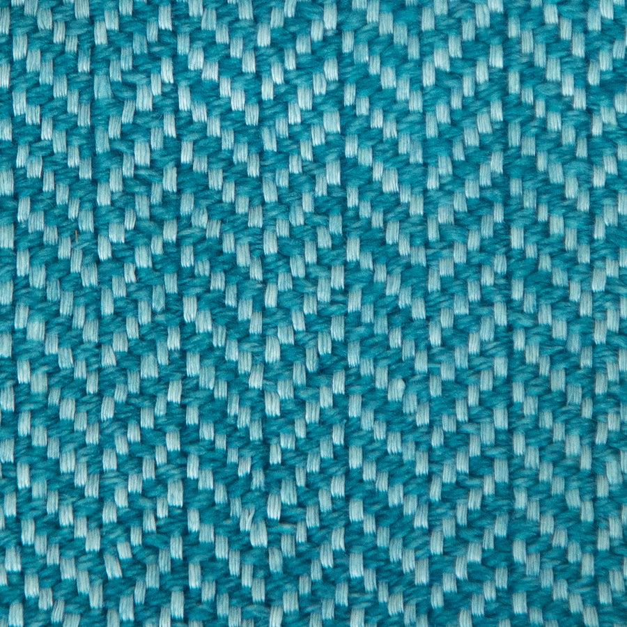 Herringbone Spiga Throw No. 2 - 50x80’ / Turquoise Plain Hem Ian Saude $845